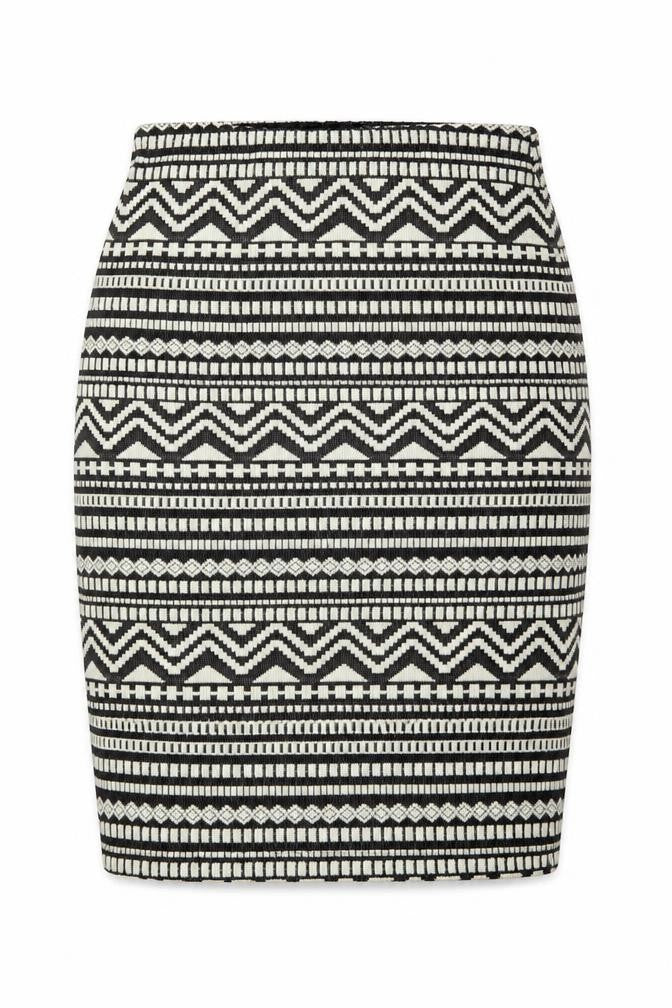 New Look Womens Multicoloured Geometric  Straight & Pencil Skirt Size 6