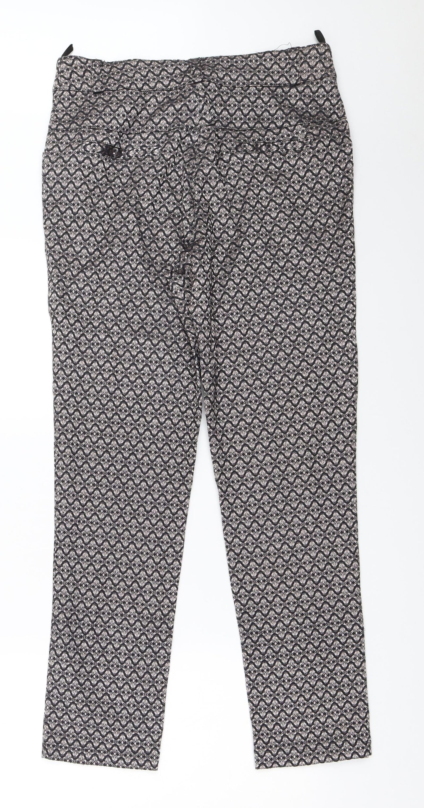 ELGO Womens Black   Capri Trousers Size 42 L28 in