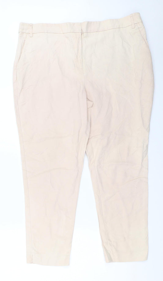 Nutmeg Womens Beige   Capri Trousers Size 18 L26 in