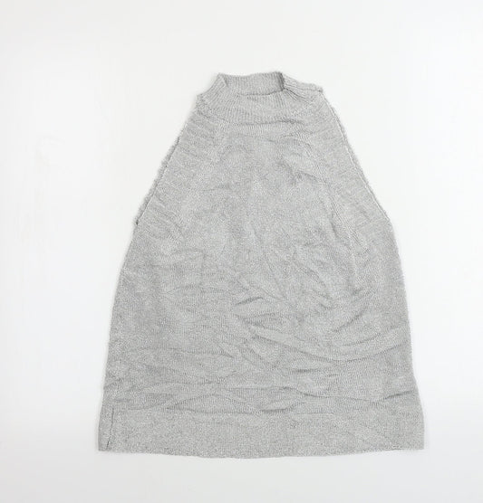Topshop Womens Grey   Henley Jumper Size S