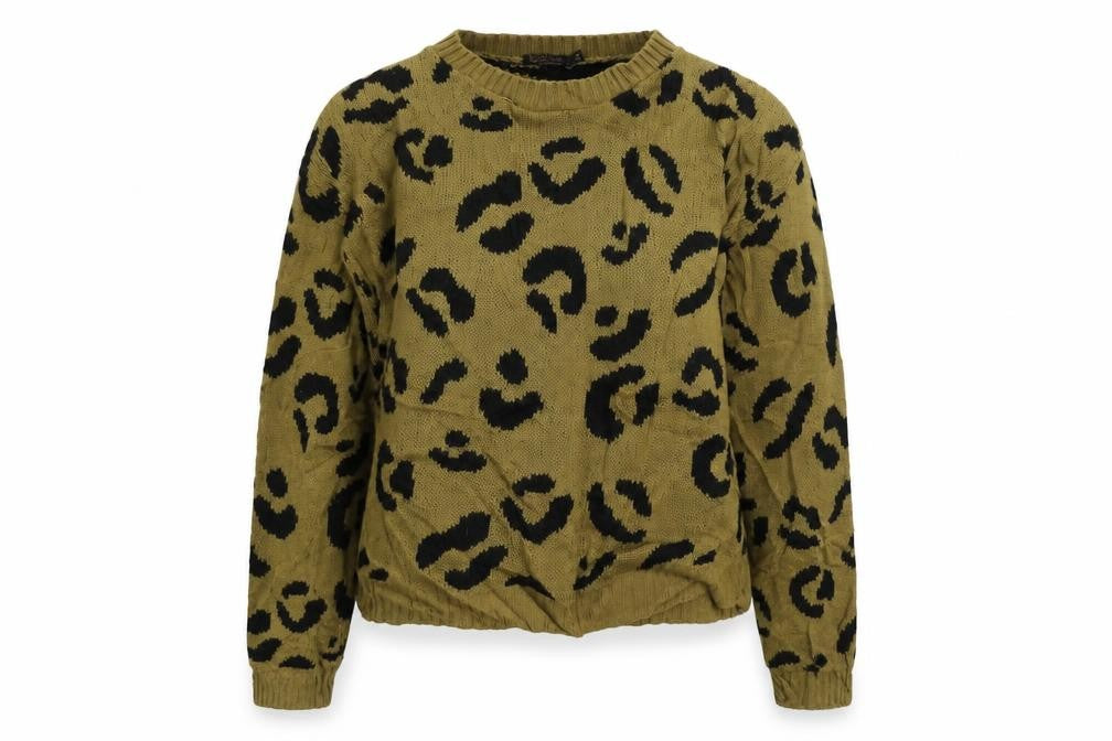 Boohoo  Womens Brown Animal Print  Pullover Jumper Size M