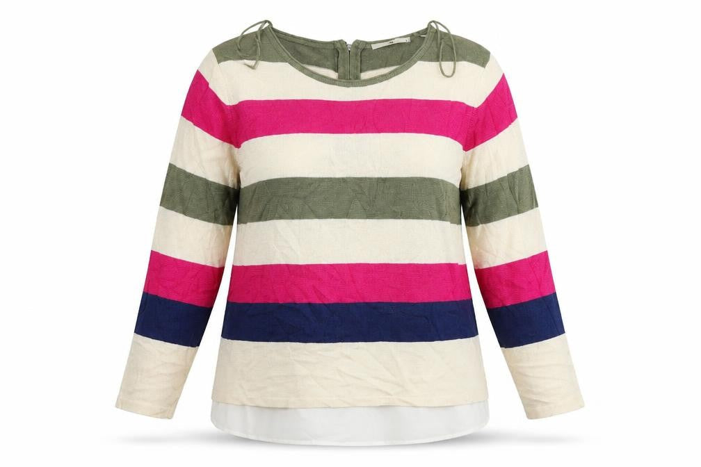 TU Womens Black Striped  Pullover Jumper Size 12