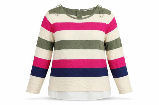 Tu Womens Black Striped  Pullover Jumper Size 12