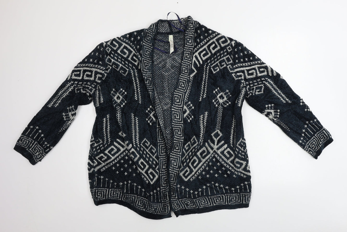 strella Womens Black Geometric  Cardigan Jumper Size 12
