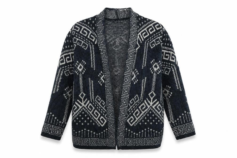 strella Womens Black Geometric  Cardigan Jumper Size 12