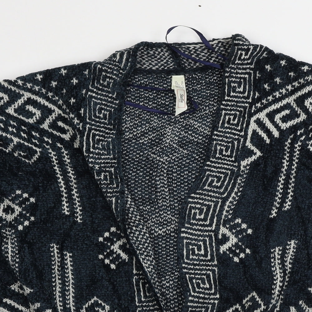 strella Womens Black Geometric  Cardigan Jumper Size 12