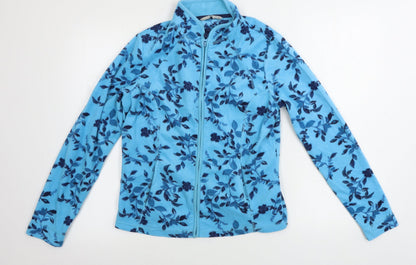 Tu Womens Blue Floral  Jacket Coatigan Size 10