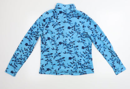 Tu Womens Blue Floral  Jacket Coatigan Size 10