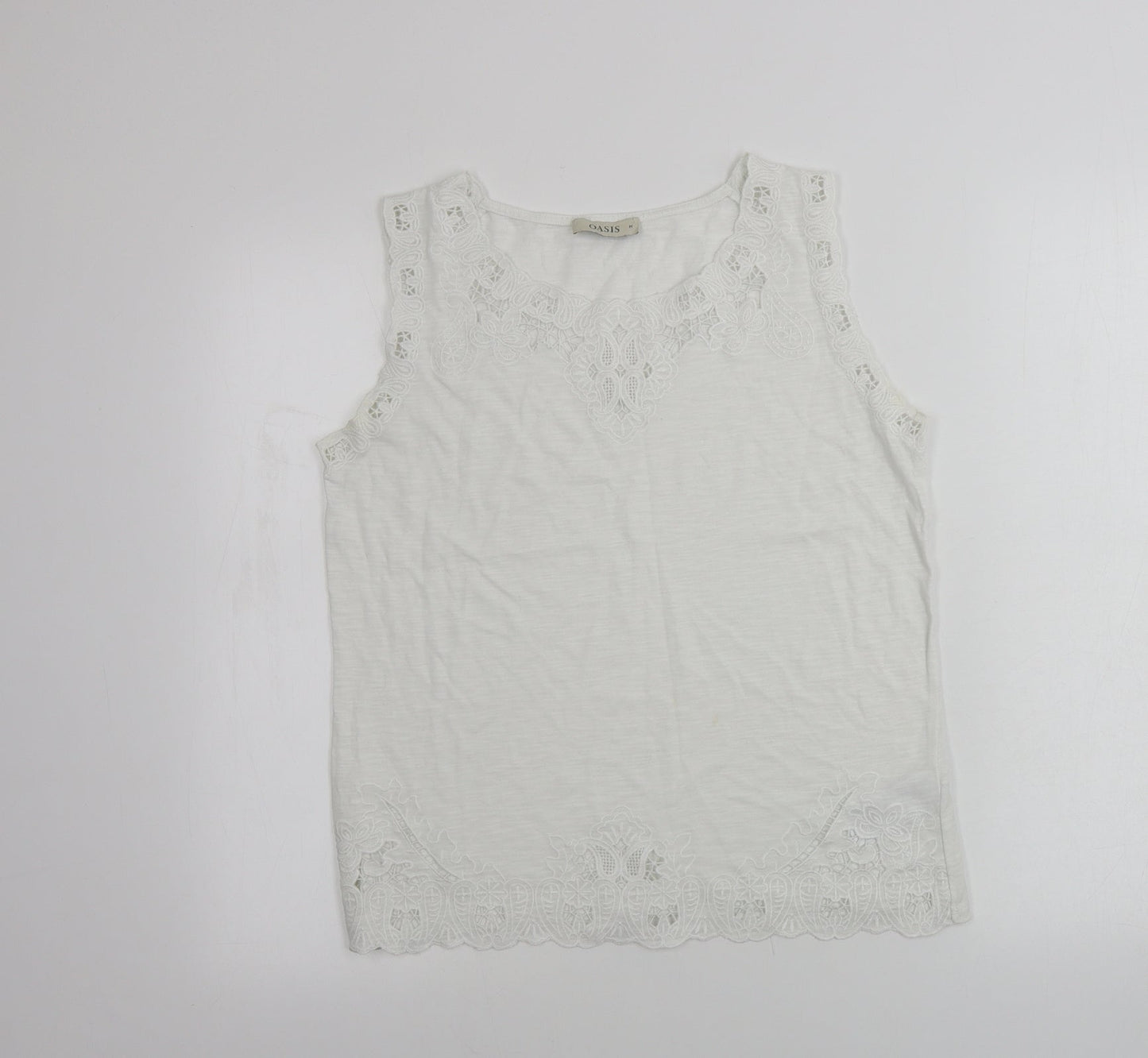 Oasis  Womens White   Basic Polo Size M