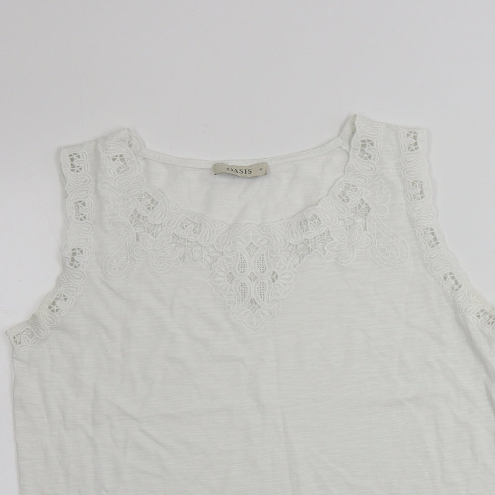 Oasis  Womens White   Basic Polo Size M