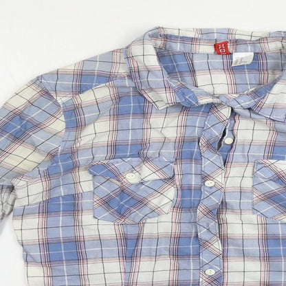 Preloved H&M  Womens Blue Check  Basic Button-Up Size 16 - Detail