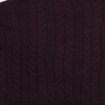 Brand and care label for Atmosphere women’s purple jumper, size S