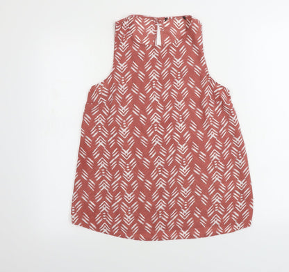 Primark Womens Pink Geometric  Basic T-Shirt Size 6