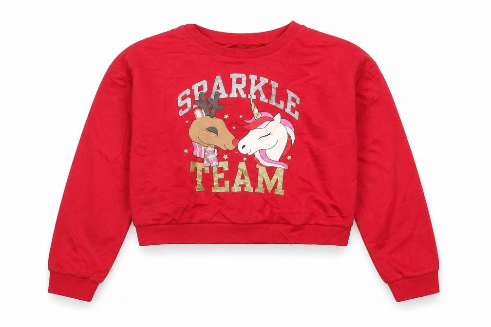 H&M Girls Red   Pullover Jumper Size 11-12 Years  - sparkle