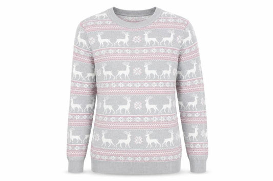 Primark Womens Grey Geometric  Pullover Jumper Size M  - christams