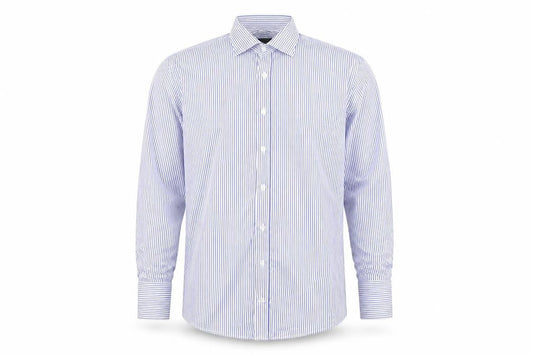 Bäumler Baumer Mens Blue Striped   Button-Up Size 17