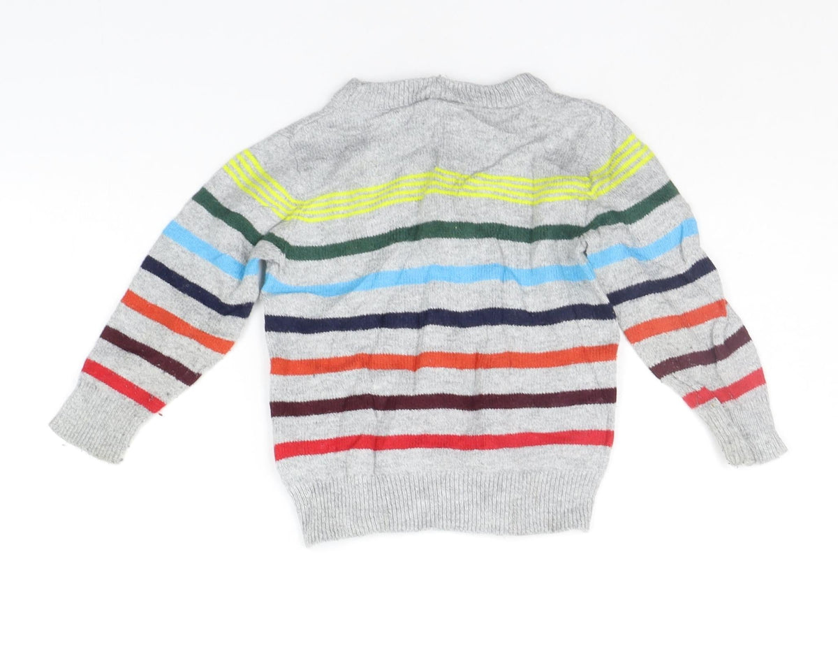 Gap Girls Grey Striped  Pullover Jumper Size 2 Years