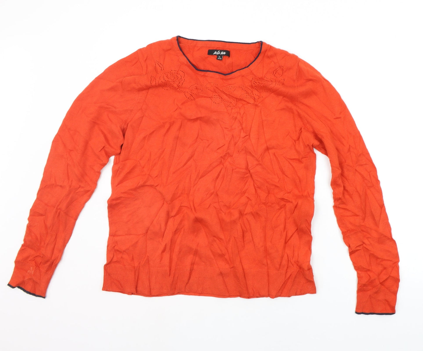 Belle Vere Womens Orange   Pullover Jumper Size XL