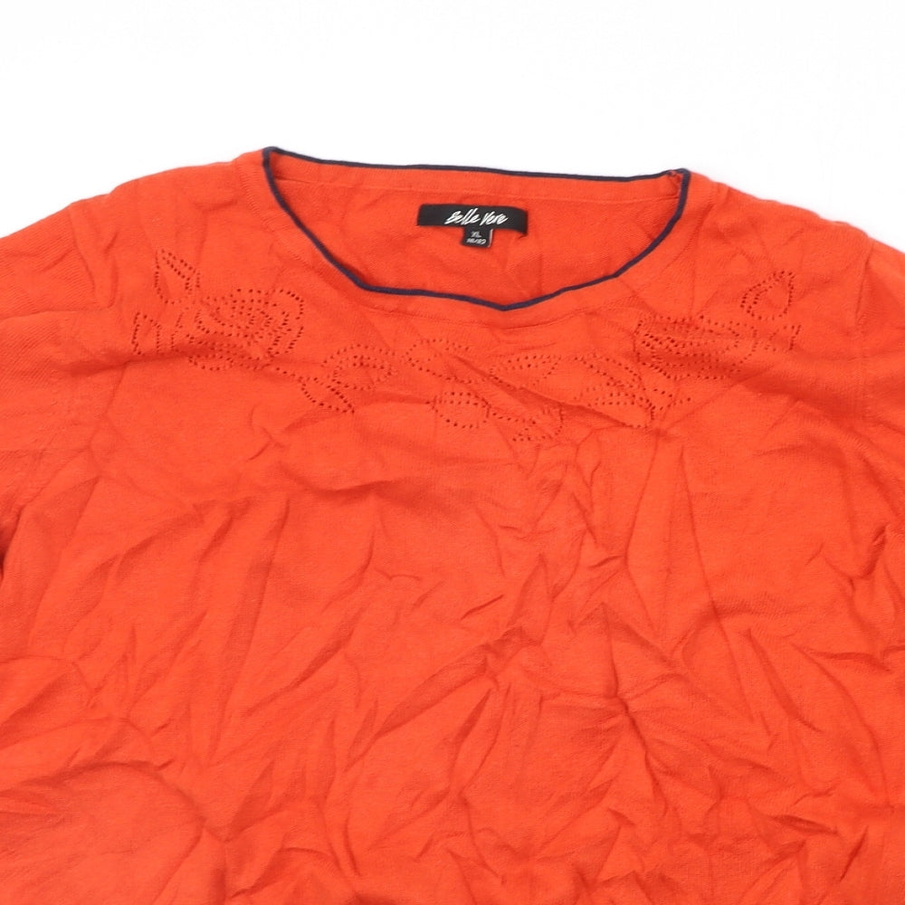 Belle Vere Womens Orange   Pullover Jumper Size XL