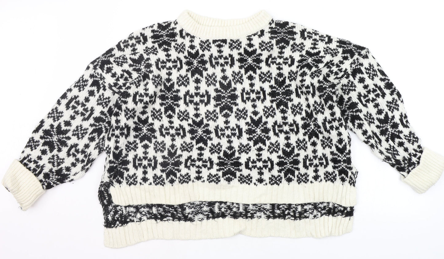 H&M Womens Black Geometric  Pullover Jumper Size M