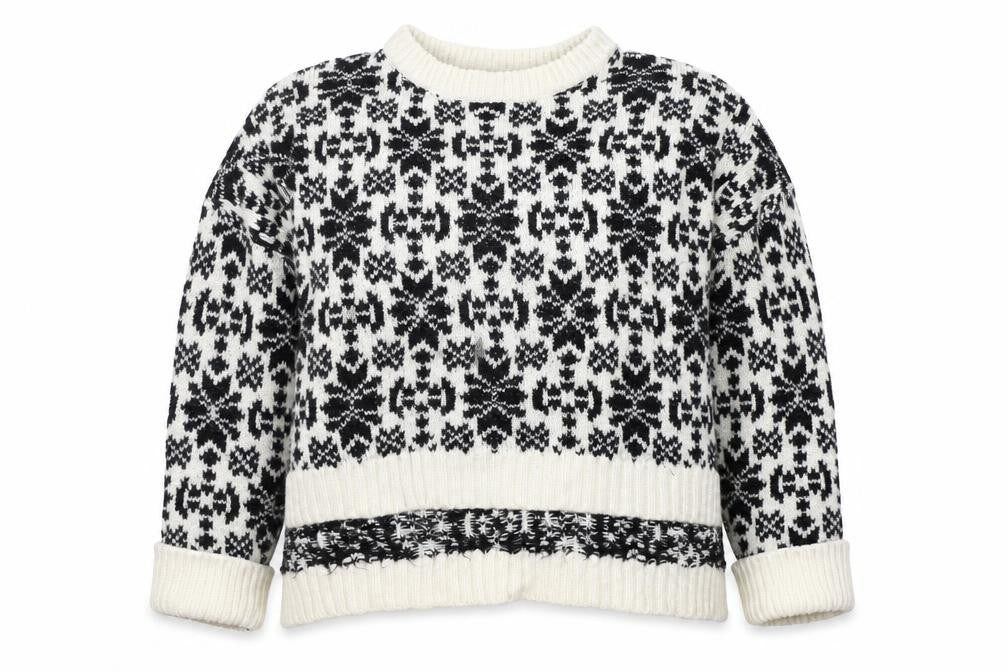 H&M Womens Black Geometric  Pullover Jumper Size M