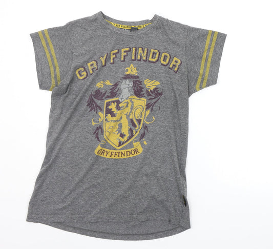 LOVE TO LOUNGE Womens Grey   Basic T-Shirt Size XS  - Gryffindor