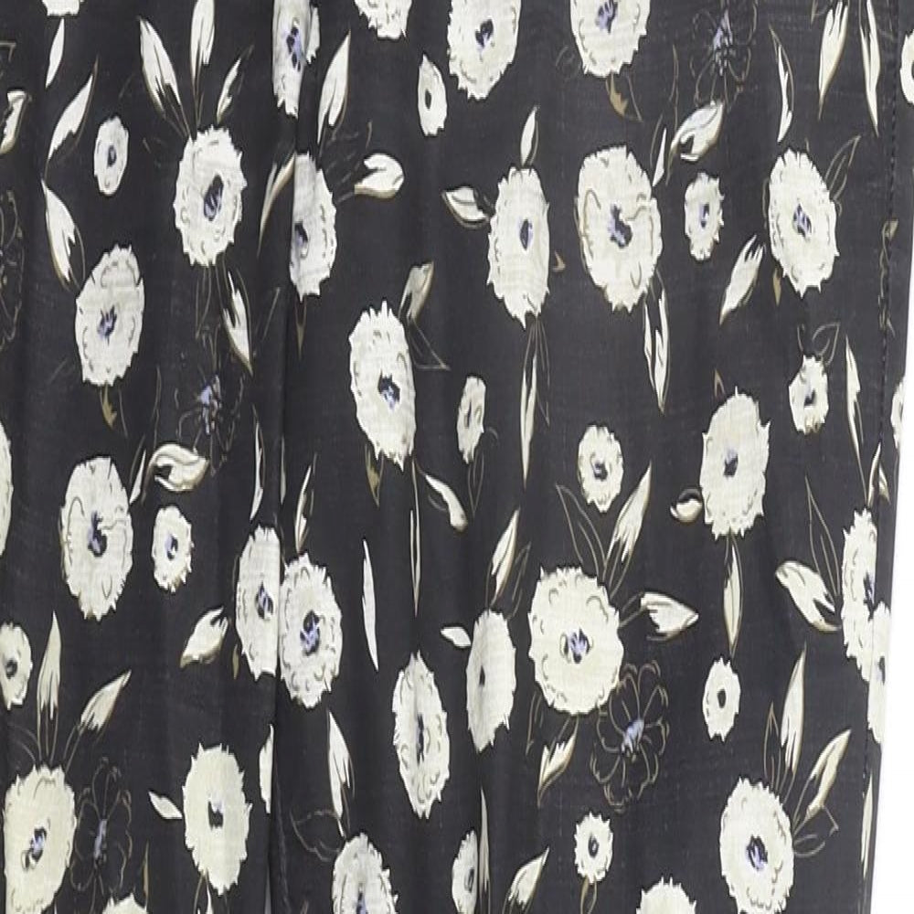 NEXT Womens Black Floral  Trousers  Size 8 L27 in