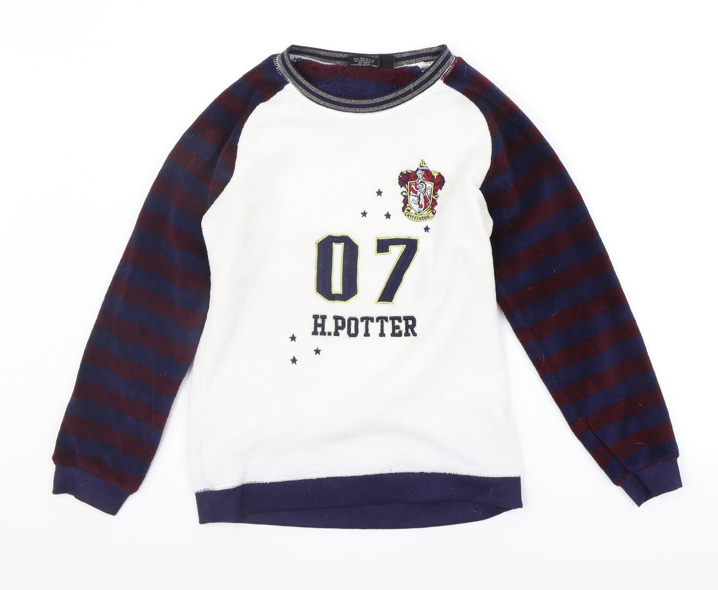 LOVE TO LOUNGE Womens White Solid  Top Pyjama Top Size S  - HARRY POTTER
