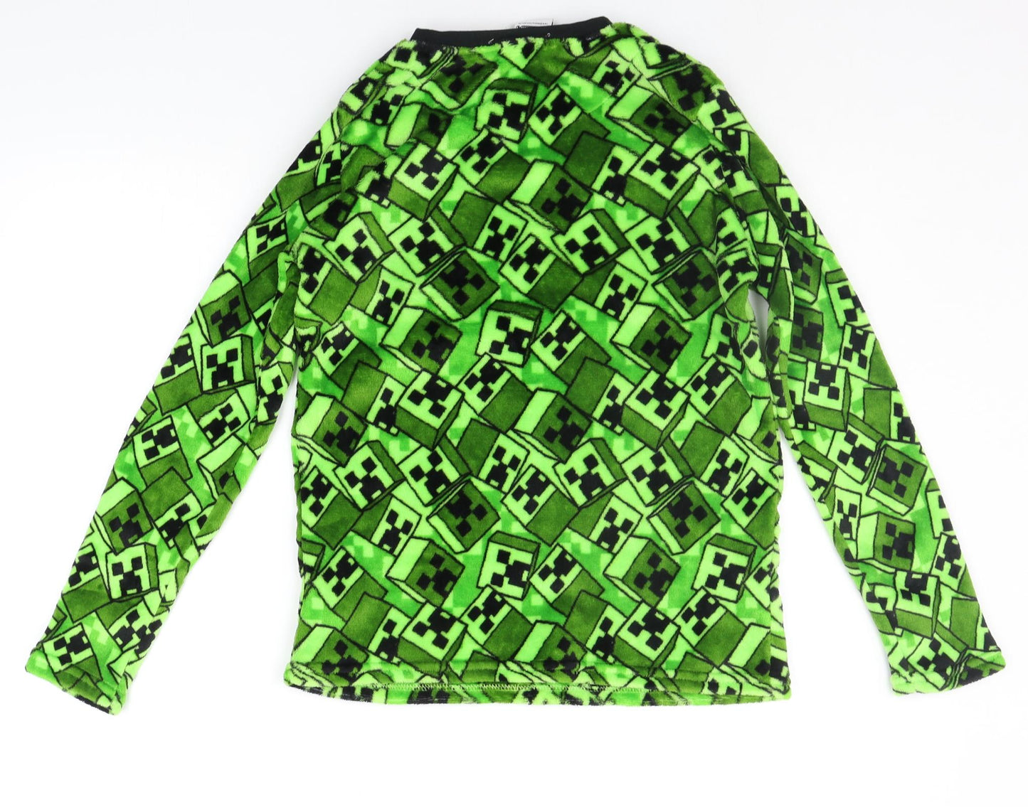 Primark Girls Green Solid  Top Pyjama Top Size 13-14 Years  - MINECRAFT