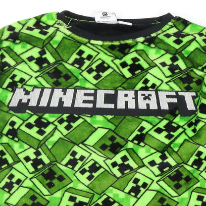 Preloved Primark Girls Green Solid  Top Pyjama Top Size 13-14 Years  - MINECRAFT - Detail