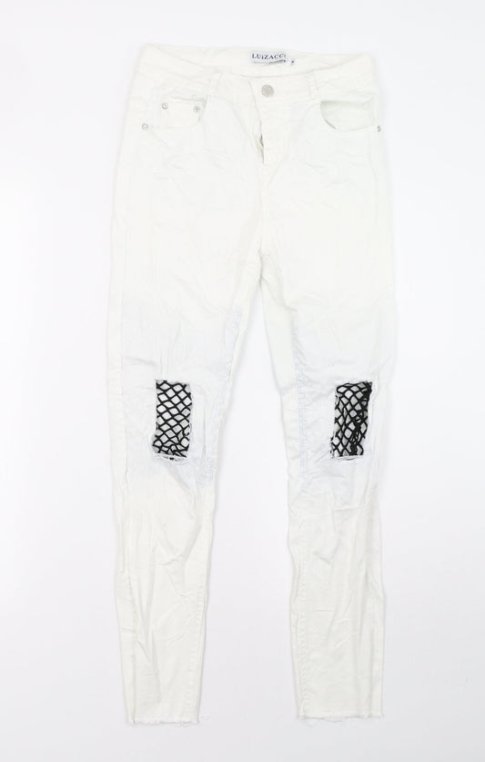 luizacco Womens White   Trousers  Size M L26 in