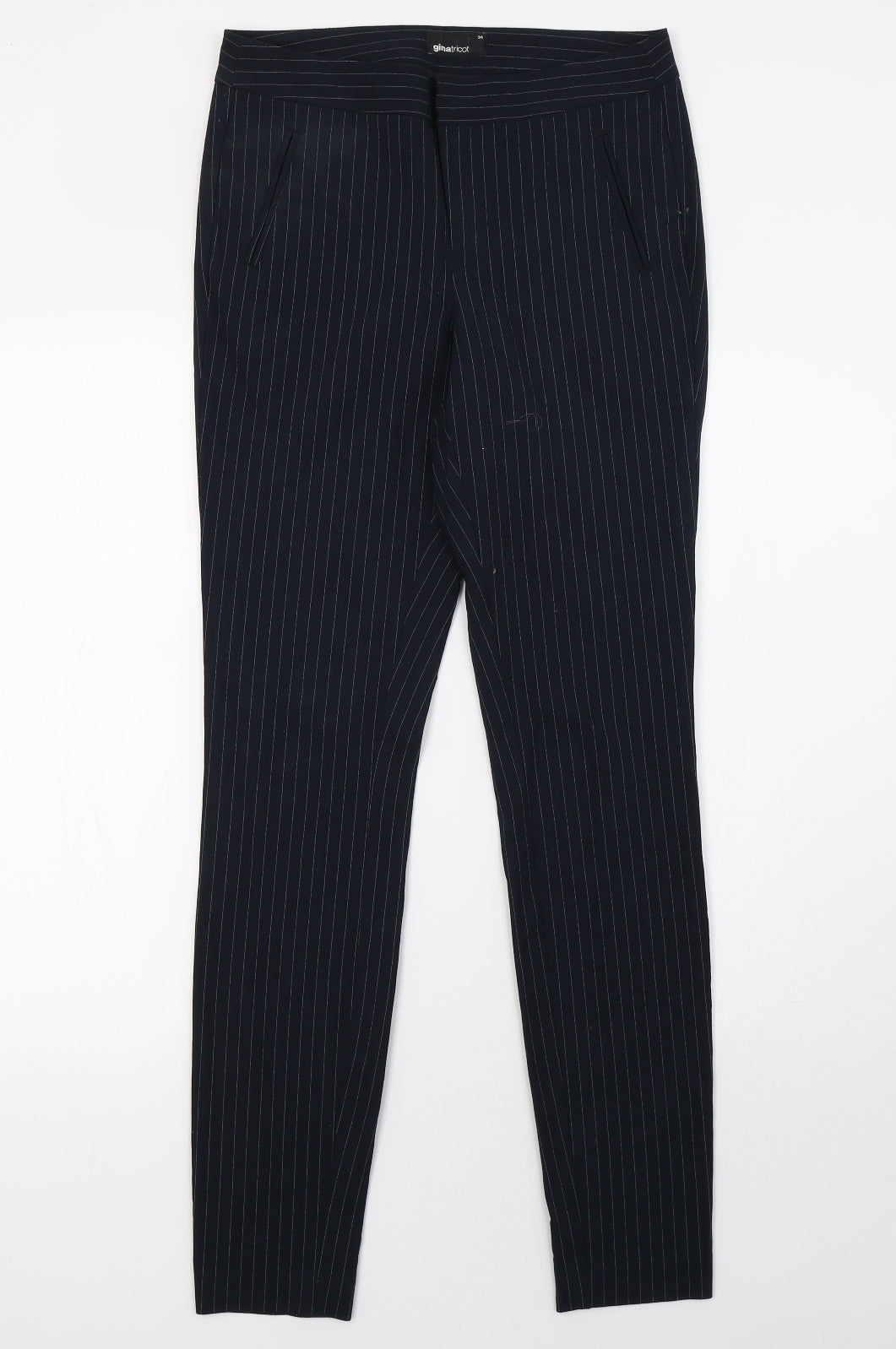 Gina Tricot Womens Blue Striped  Trousers  Size 10 L30 in