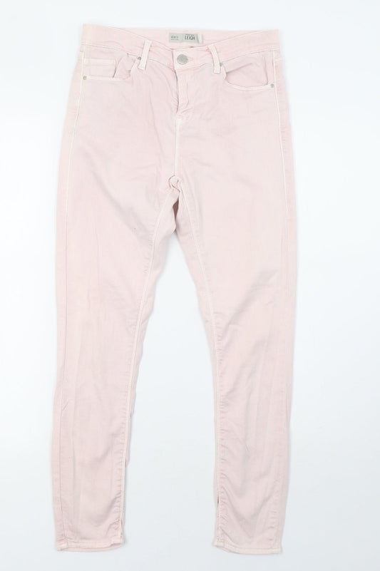 Topshop Womens Pink  Denim Skinny Jeans Size 28 L30 in