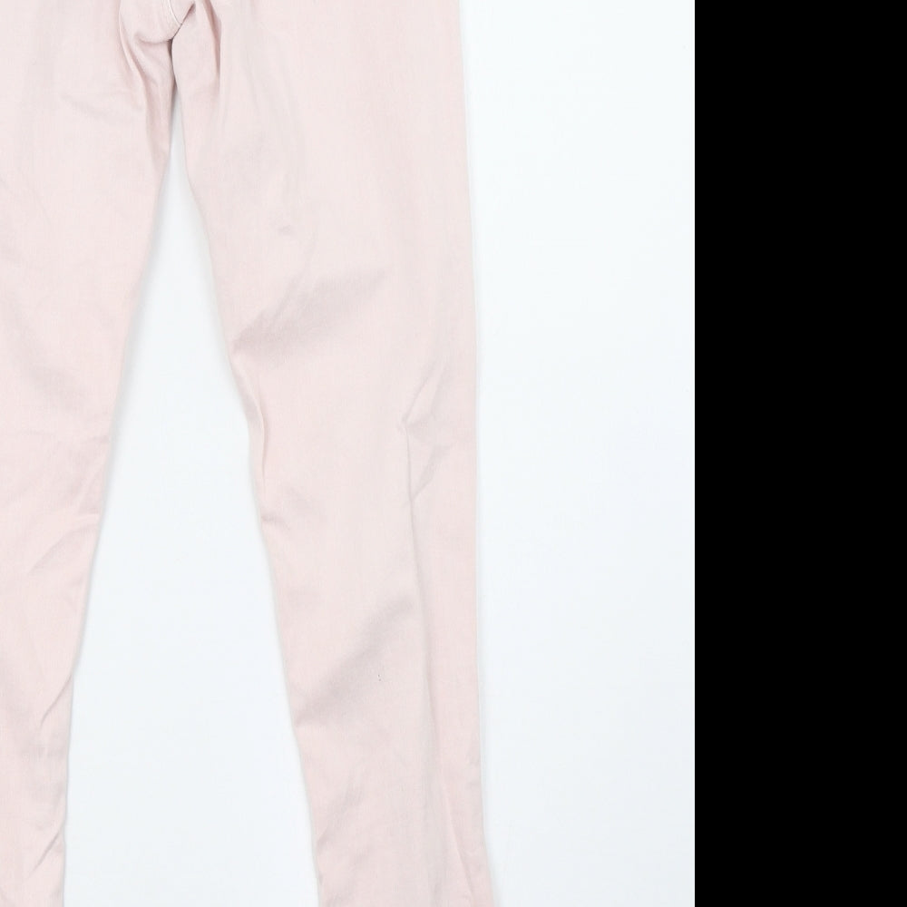 Topshop Womens Pink  Denim Skinny Jeans Size 28 L30 in