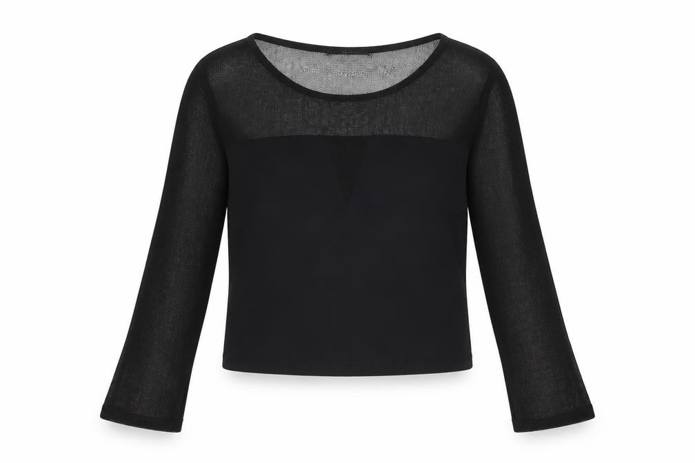 Topshop Womens Black   Cropped Blouse Size 10