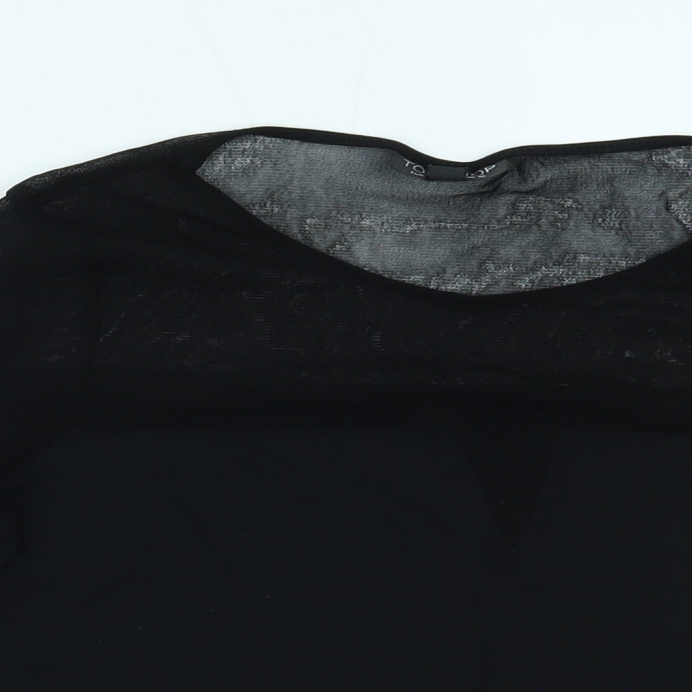 Topshop Womens Black   Cropped Blouse Size 10