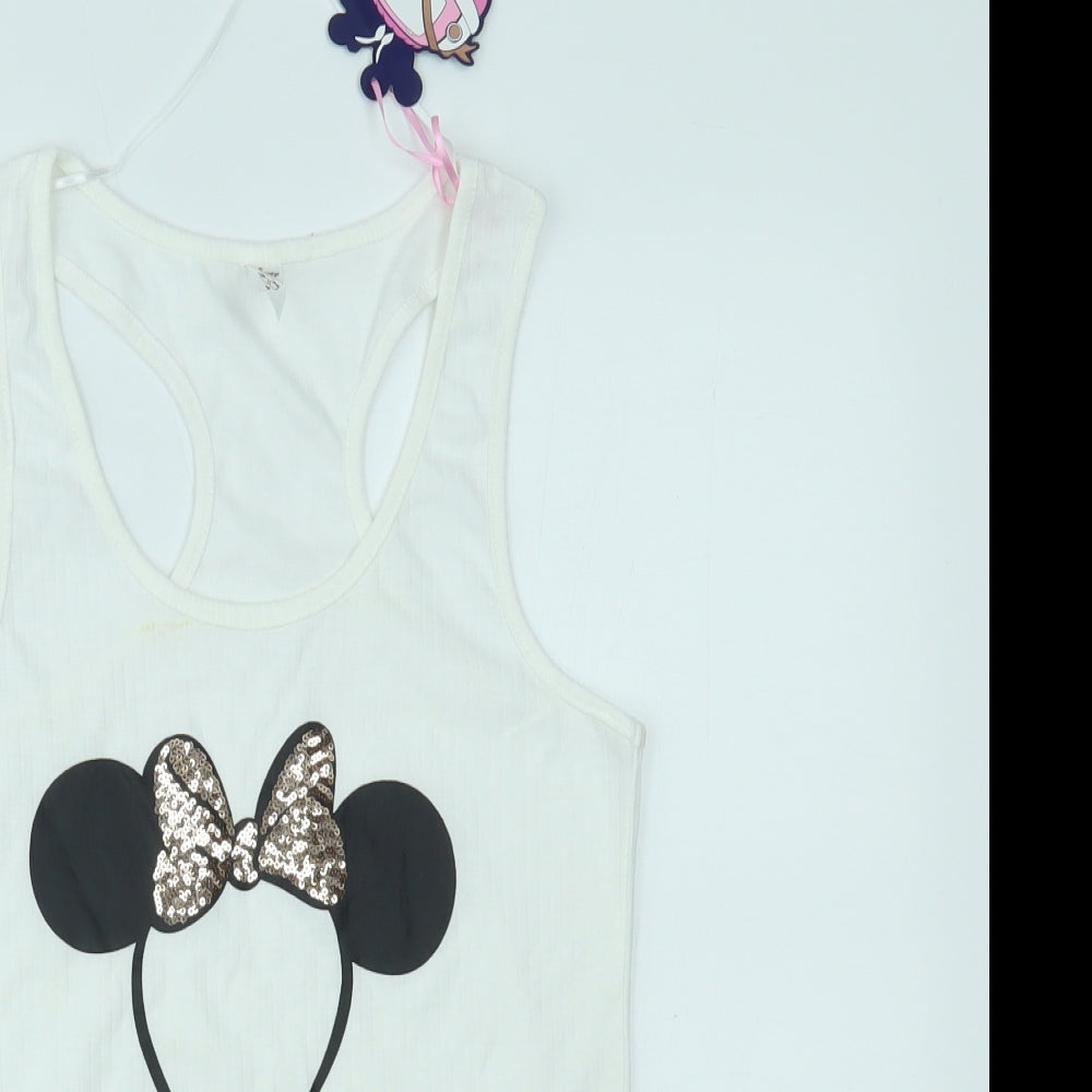 Primark Womens White   Top Pyjama Top Size S