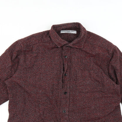 Cedarwood State Mens Red Button-Up Size XS