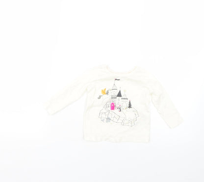 Additional front view of Marks & Spencer Baby White Basic T-Shirt, size 6-9, Months