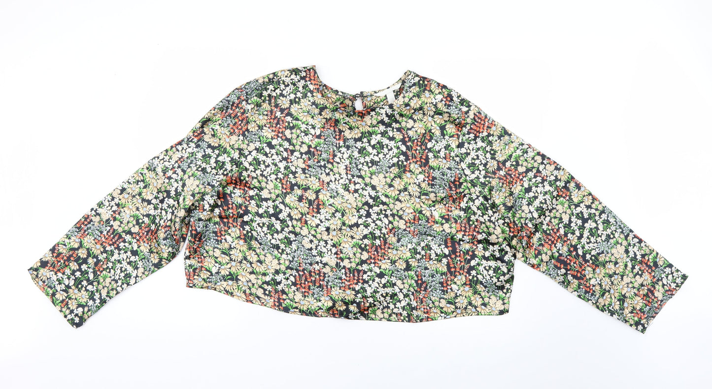 H&M Womens Multicoloured Floral  Basic Blouse Size XL