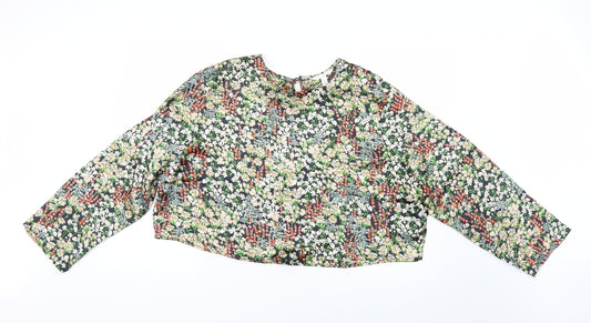 H&M Womens Multicoloured Floral  Basic Blouse Size XL