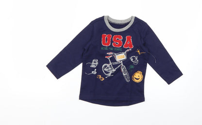Additional front view of Matalan Baby Blue Basic T-Shirt, size 12-18, Months