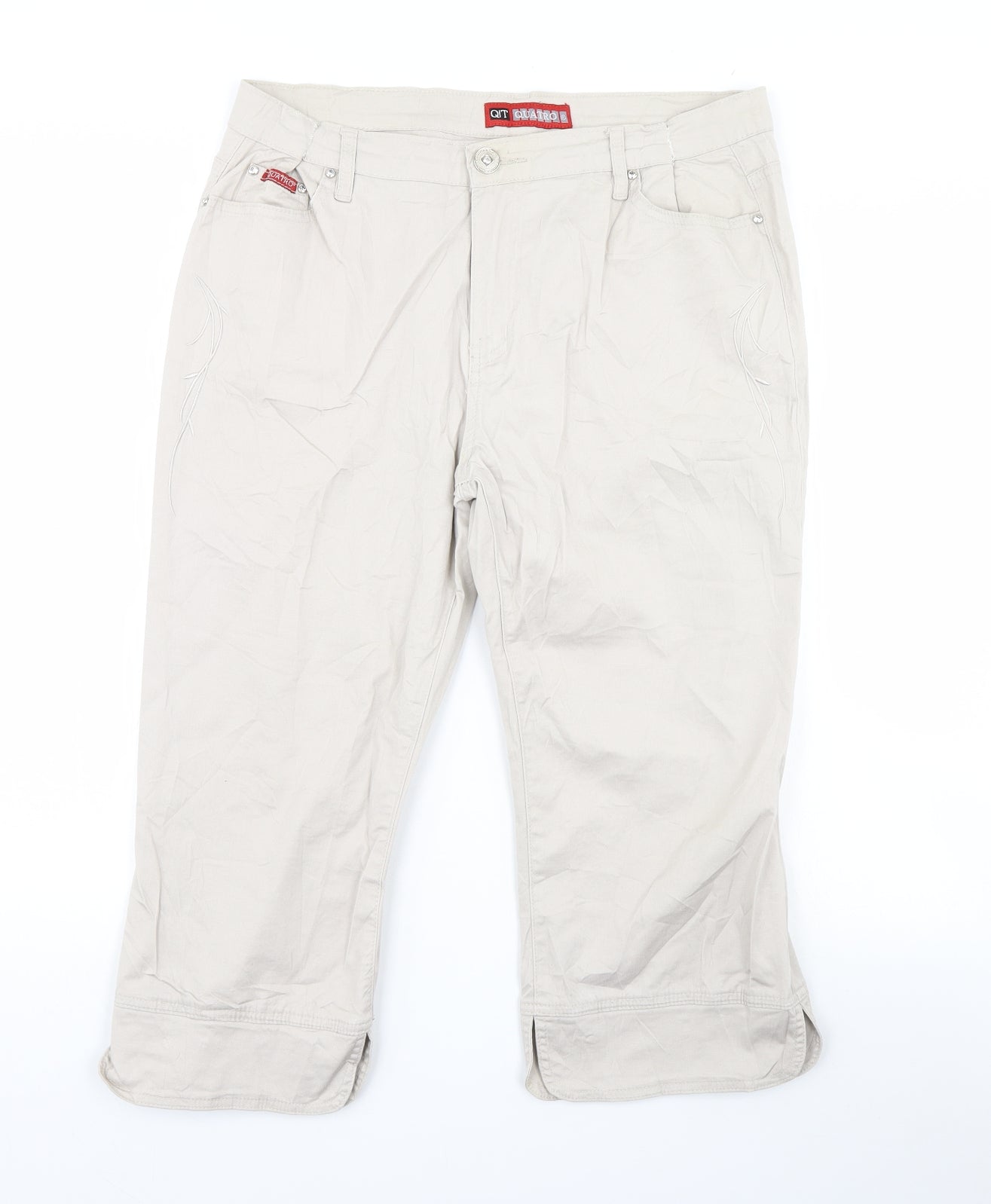 qit Womens Beige   Cropped Trousers Size 34 in L20 in