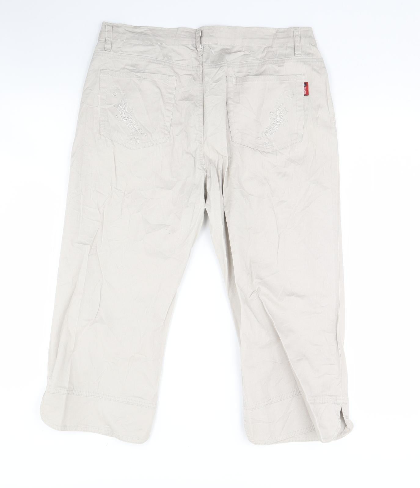 qit Womens Beige   Cropped Trousers Size 34 in L20 in