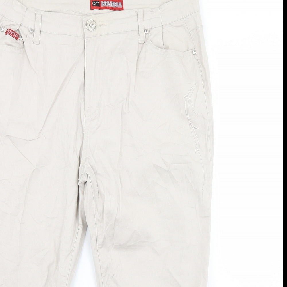 qit Womens Beige   Cropped Trousers Size 34 in L20 in