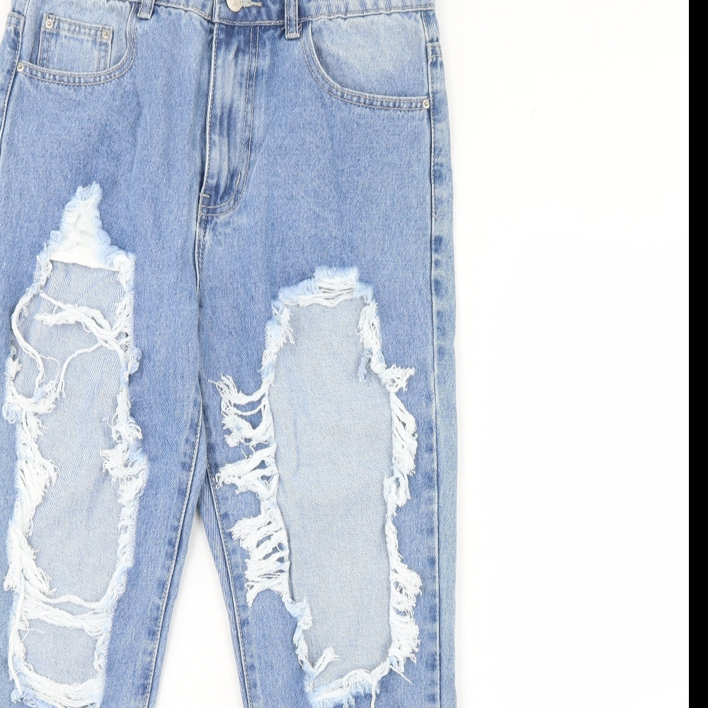 Momokrom Womens Blue  Denim Straight Jeans Size 10 L29 in