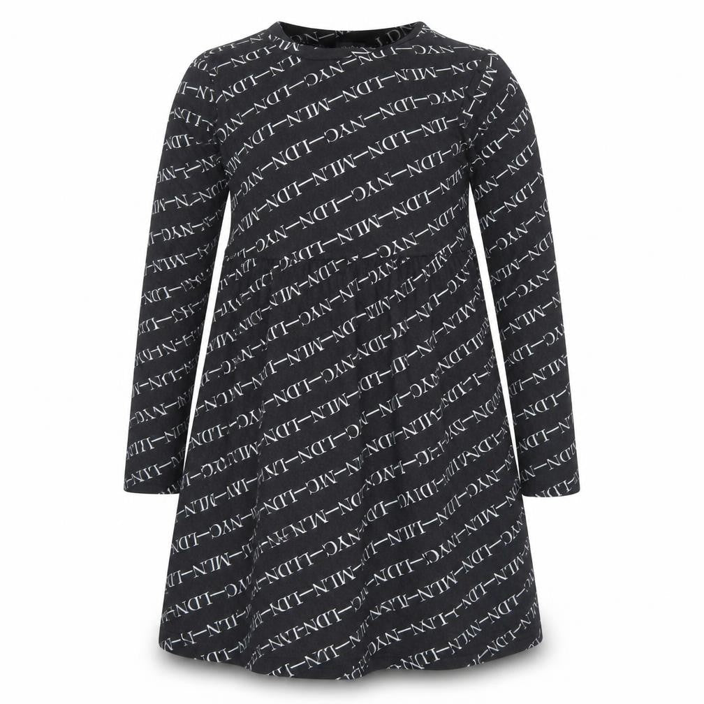 Studio Girls Black Spotted  Fit & Flare  Size 12 Years
