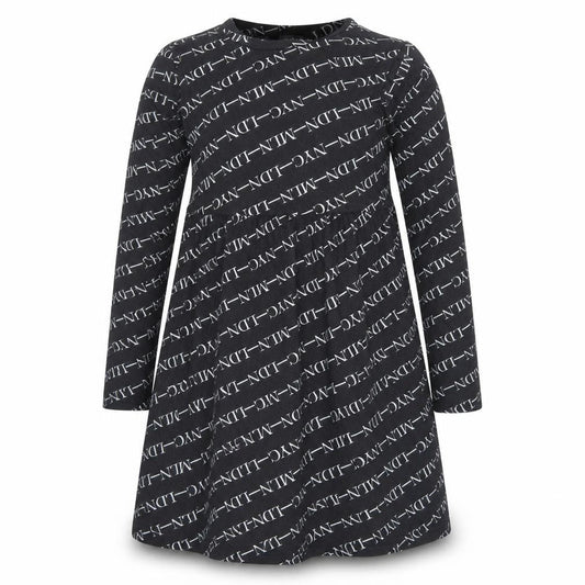 Studio Girls Black Spotted  Fit & Flare  Size 12 Years