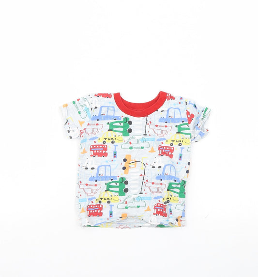 George Baby Grey Spotted  Basic T-Shirt Size 9-12 Months  - Cars
