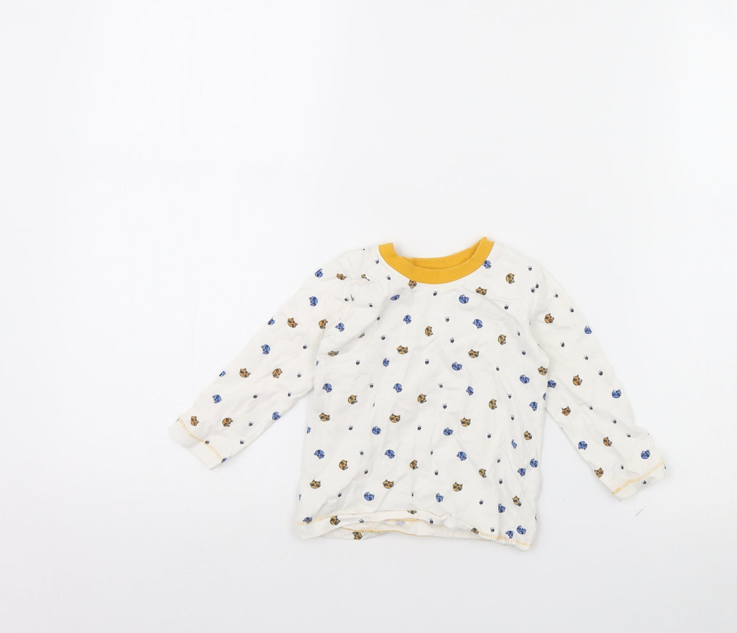 George Baby White Animal Print  Basic T-Shirt Size 9-12 Months